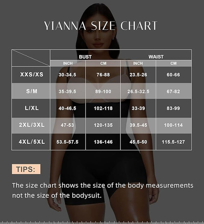 YIANNA Shapewear for Women Tummy Control Bodysuit Seamless Sculpting Body Shaper Open Bust Butt Lifter Shaping Shorts Black 5258 2XL/3XL