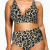 Yonique Womens Plus Size Bikini Swimsuits High Waisted Swimwear Tummy Control Two Piece Bathing Suits Leopard 24W