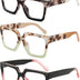 JM 3 Pack Oversize Reading Glasses for Women, Fashion Square Blue Light Blocking Readers +2.25