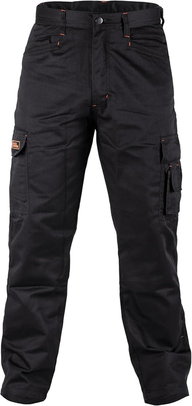 Black Hammer Mens Combat Work Trousers Cargo Pants Multi Pockets Joggers Reinforced Seams Tradesman Warehouse Survival Black (44W / 31 Regular)