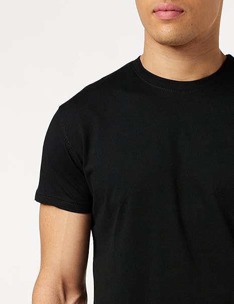 Lower East Men's LE105 T-Shirt, Black, L (Pack of 5)