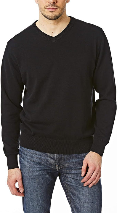Castle Point Mens Cspknt003 Herren-strickpullover Mit Rundhalsausschnitt Cotton Soft Touch V Neck Knitted Jumper Sweater, Denim, XXL