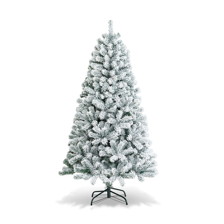 GOFLAME 6ft/7.5ft Artificial Christmas Tree – Hinged PVC with Metal Stand