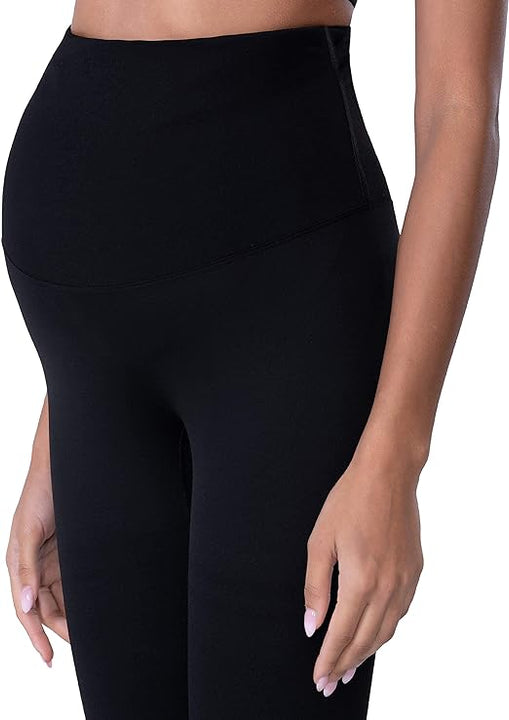 POSHDIVAH Women's Maternity Leggings Over The Belly Pregnancy Yoga Pants Active Wear Workout Leggings, Black, S