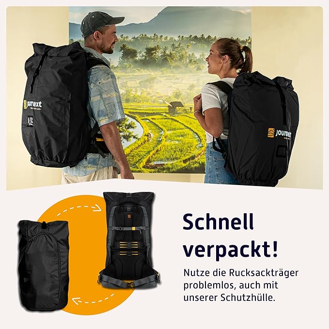 Journext 2 in 1 Backpack Transit Cover & Rain Cover, Backpack Flight Cover, Rucksack Transit Cover for Airplane, Railway & Bus, Flight Bag