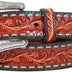 ARIAT Women's Floral Embossed Lace Western Belt, Small, Tan, XL