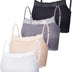 4 Pieces Women's Lace Bralette Cami Lace Half Camisole Stretchy Non Padded Bandeau Tube Top Bra for Women Girls (Black, White, Beige, Grey,X-Large)