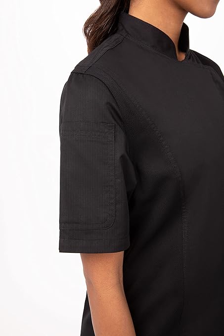 Chef Works Women's Springfield Chef Coat Jacket, Black, 3X-Large