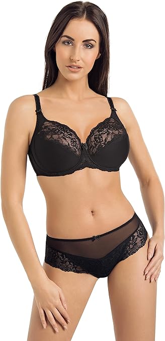 Teyli Women's Bra Underwired Minimiser Victoria Color Black Size 30F