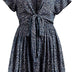 SEMIR Women's Floral Sundress High Waist Flounce Dress Vintage Mini Dress Beach Dress Navy XL