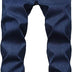 Men's Fleece Lined Jeans Denim Trousers Winter Warm Thick Pants with Pockets 34 Dark Blue
