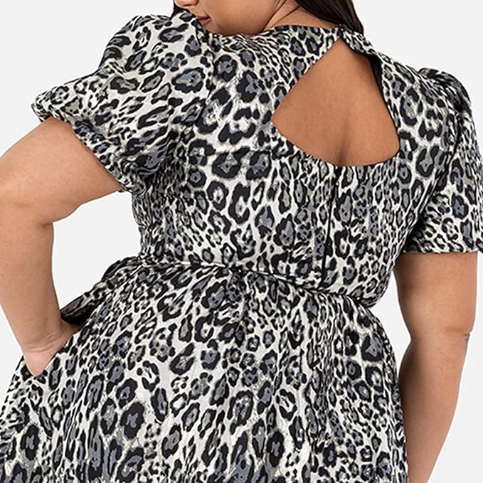 Lovedrobe Womens Ladies Midi Dress with Pockets Leopard Size 16
