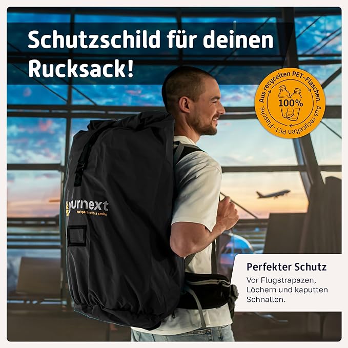 Journext 2 in 1 Backpack Transit Cover & Rain Cover, Backpack Flight Cover, Rucksack Transit Cover for Airplane, Railway & Bus, Flight Bag