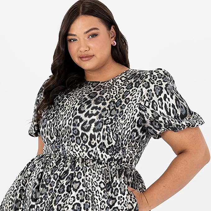 Lovedrobe Womens Ladies Midi Dress with Pockets Leopard Size 16