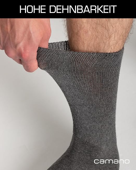 Camano Crew Online Unisex Diabetic Socks 4p, Black, 9-11