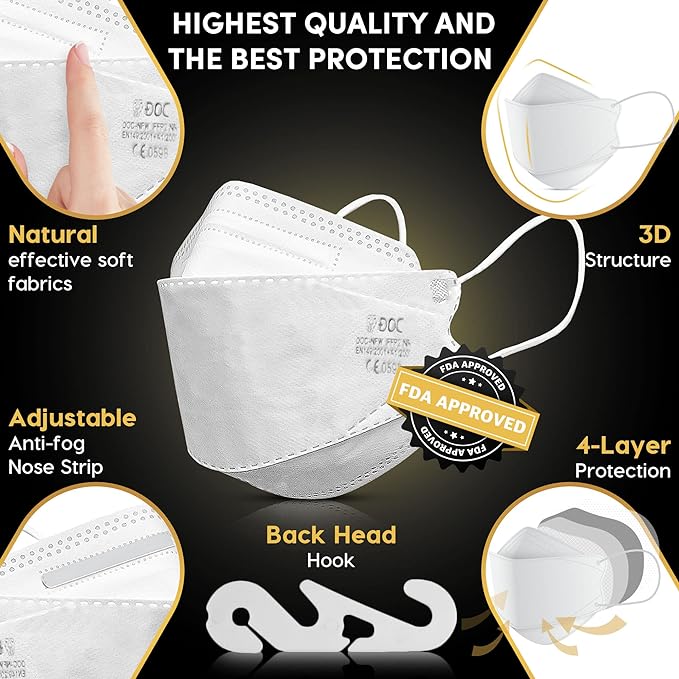 25 PCS INDIVIDUALLY WRAPPED FFP2 Face Masks Uk certified face masks FFP2 mask N95 face Mask uk n95 mask respiaror 4-Layer Filtering FFP2 Mask with CE Marks – UK'