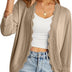 GRECERELLE Womens Summer Cardigan Lightweight Soft Casual Cropped Knit Shrugs Jumper Womens Tops for Dress Summer Evening Wedding (Khaki, M)