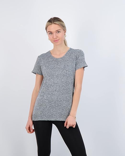 5 Pack: Womens Quick Dry Fit Dri Fit Active Wear Yoga Workout Athletic Tops Essentials Clothes Running Gym Zumba Exercise Ladies Short Sleeve Crew Scoop Neck Moisture Wicking Tees T-Shirt - Set 2,XL