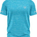 Mens Short Sleeve T-Shirts Workout Athletic Fit Moisture Wicking Fast Drying Reflective Logo Sports T-Shirts Tops Sea Blue