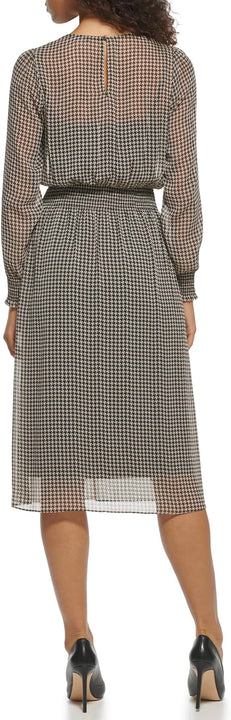 Tommy Hilfiger Women's Sintched Waist Midi Dress, Bisque Multi, 8