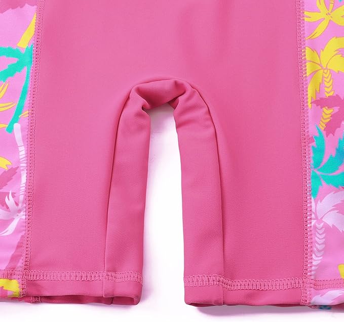 HUAANIUE Girls Kids One-Piece Swimsuit Anti-UV UPF 50+ Kids Girls Long Sleeve Zipper Bathing Suit 3-11 Years, S403-Cocoa Tree, 10-11 Years