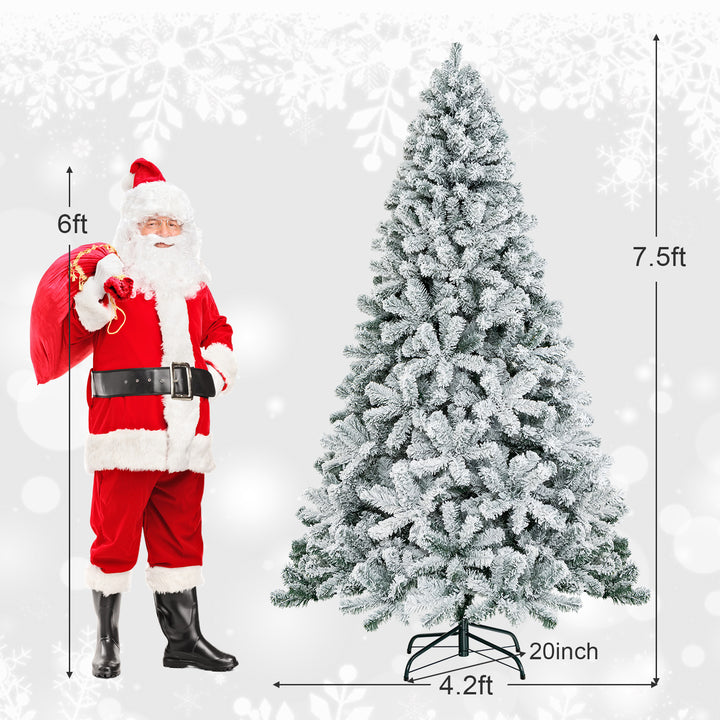 GOFLAME 6ft/7.5ft Artificial Christmas Tree – Hinged PVC with Metal Stand
