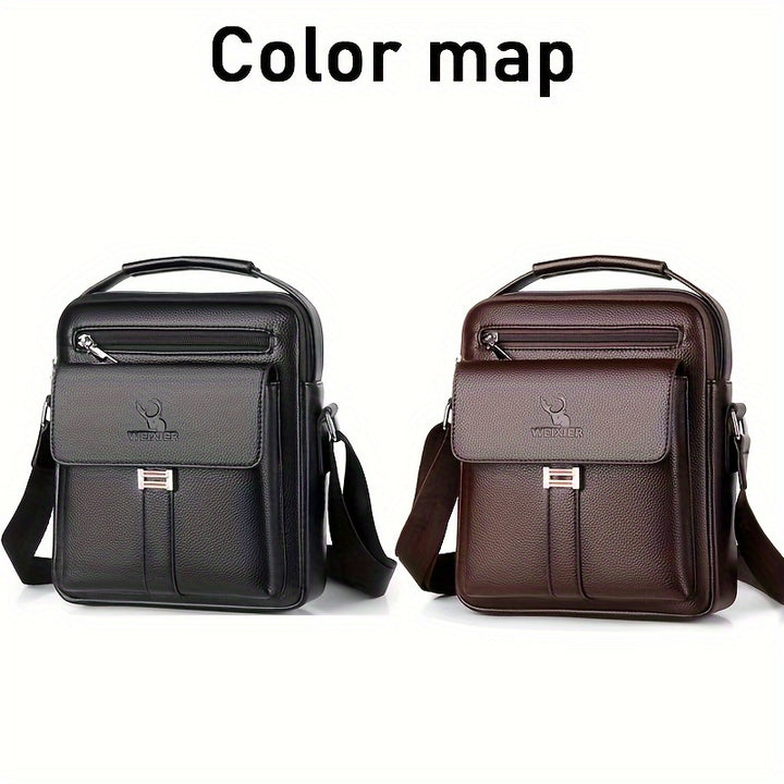 WEIXIER Men’s Vintage Shoulder Bag – Business Casual Crossbody with Zip Pockets