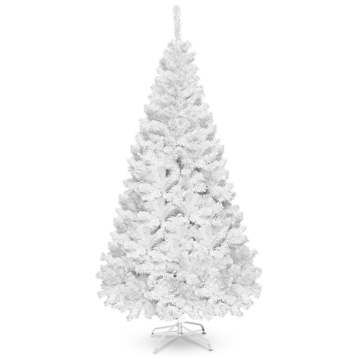 GOFLAME 5ft White Christmas Tree – 350 PVC Tips with Metal Stand