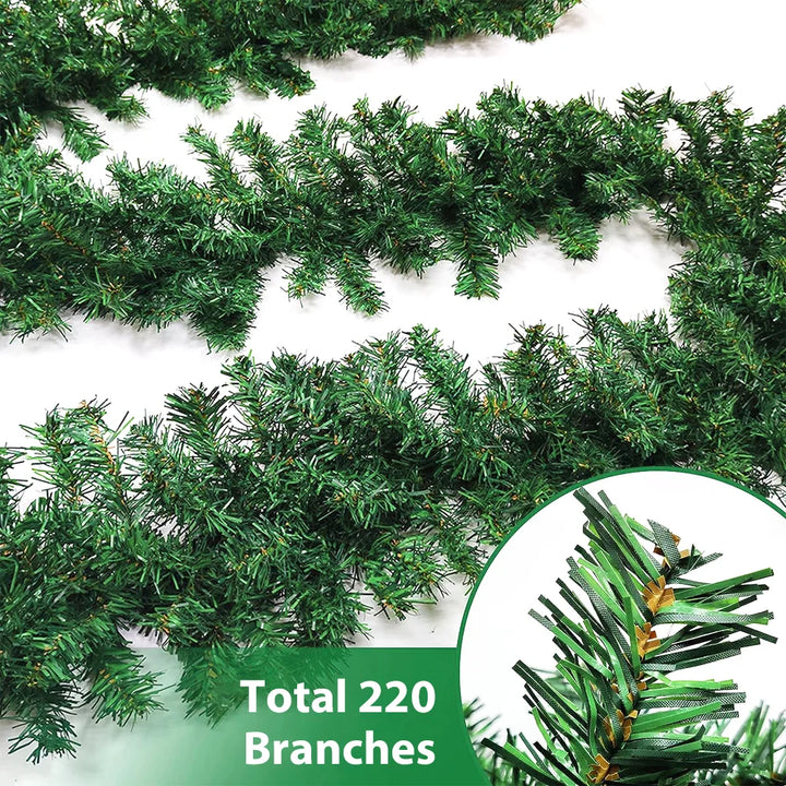 2Pcs 270cm Christmas Metallic Twist Garland – Tree & Ceiling Decoration