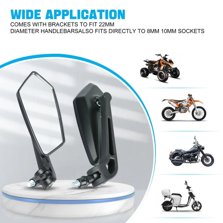 Motorcycle Bar End Mirrors – Universal 8/10mm Rearview for Yamaha Suzuki Kawasaki