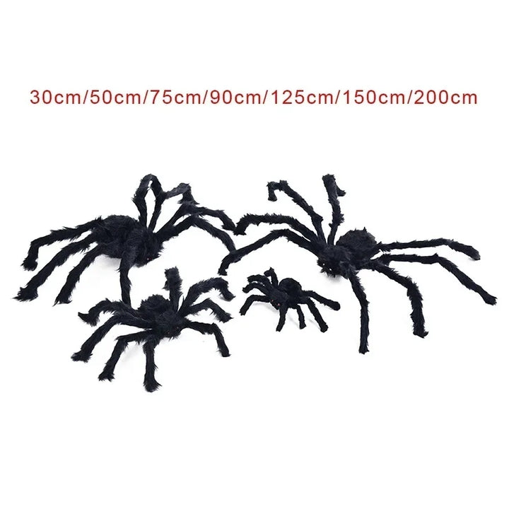 Halloween decoration 30cm/50cm/75cm/90cm/125cm/150cm/200cm Halloween Giant Black Plush Spider Decoration Haunted House Prop Indoor Outdoor Decor Halloween decorations
