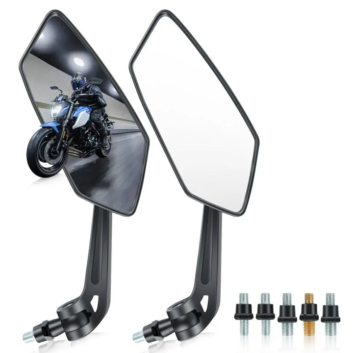Motorcycle Bar End Mirrors – Universal 8/10mm Rearview for Yamaha Suzuki Kawasaki