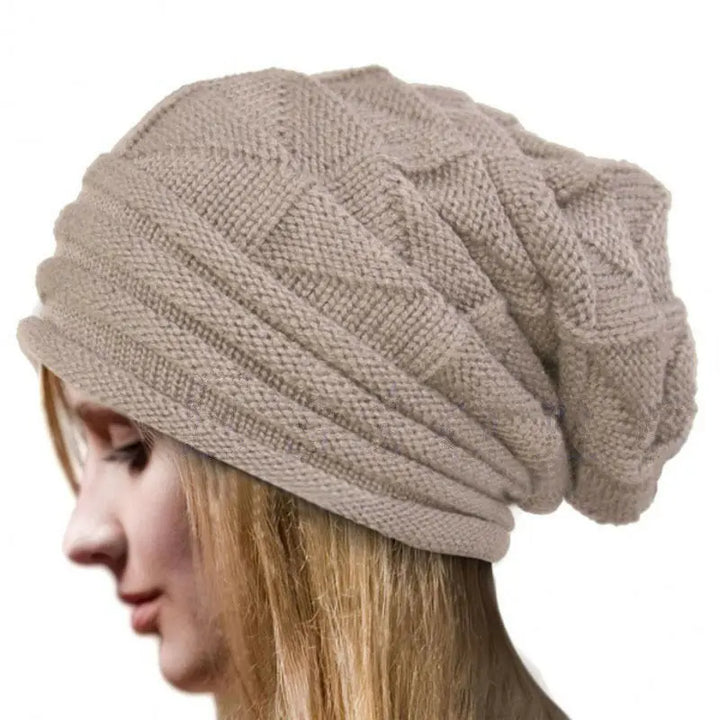 Oversized Knitted Beanie – Winter Warm Slouchy Ski Hat for Men & Women