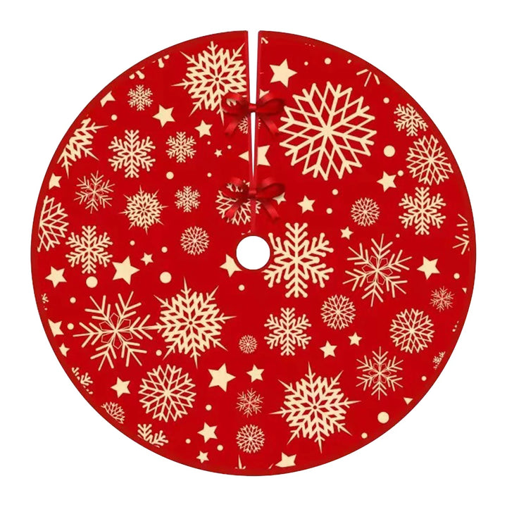 35.4'' Round Christmas Tree Skirt – Snowflake Design