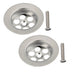 2x Sink Drain Plug Covers with Screw – Bath Plug Hole Filter & Threaded Adapter Set