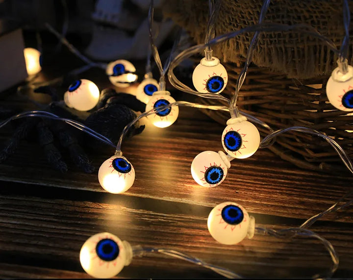 Halloween Decoration Led Light String Pumpkin, Skull, Head, Eyeball Shaped Lamp String, Trick Or Treat Lantern Horror Halloween Day
