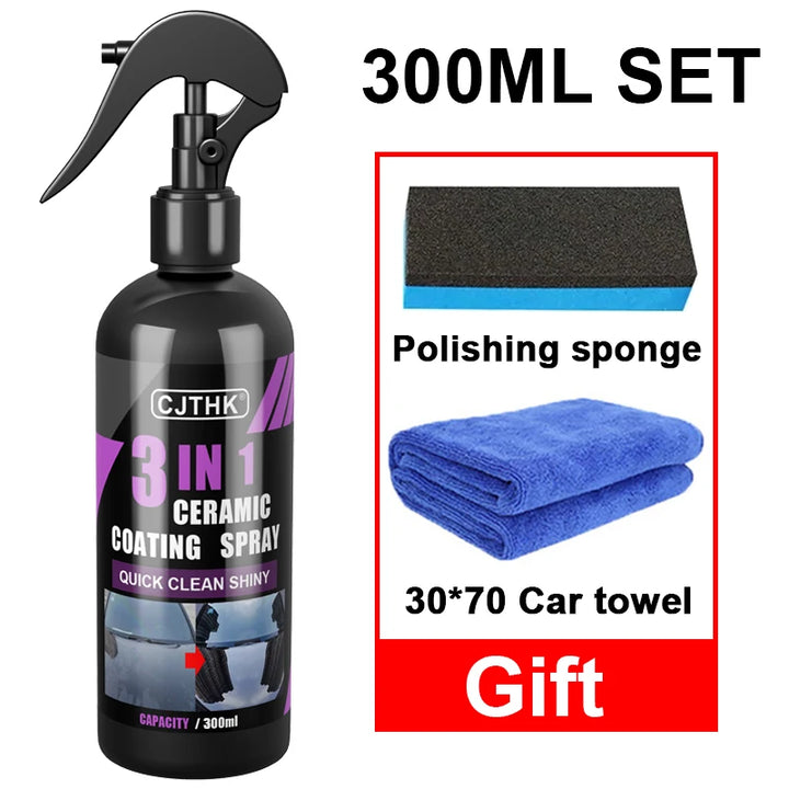 3-in-1 Car Ceramic Nano Coating – Hydrophobic Paint Polish Protection Liquid