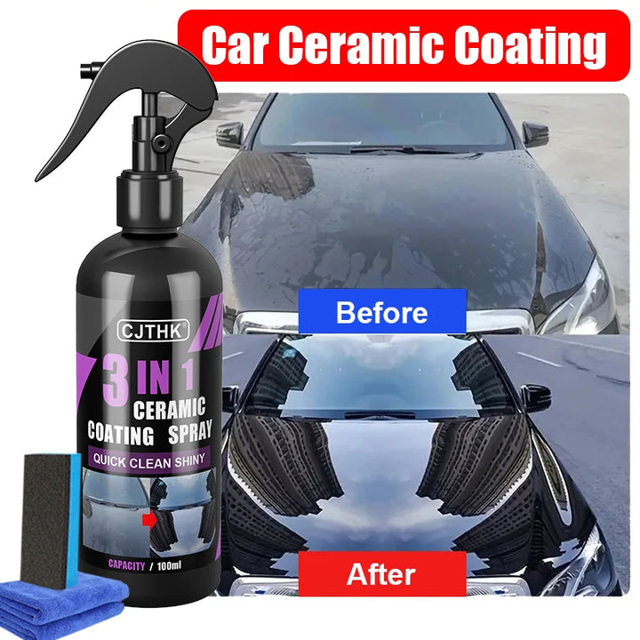 3-in-1 Car Ceramic Nano Coating – Hydrophobic Paint Polish Protection Liquid