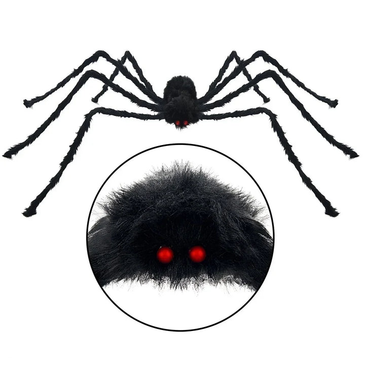 Halloween decoration 30cm/50cm/75cm/90cm/125cm/150cm/200cm Halloween Giant Black Plush Spider Decoration Haunted House Prop Indoor Outdoor Decor Halloween decorations