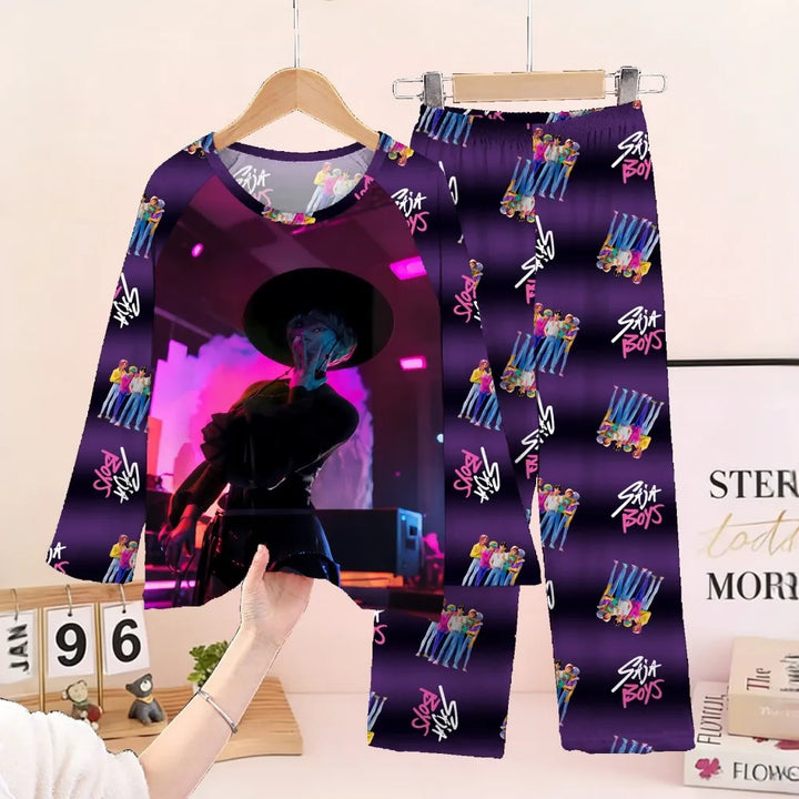 Kids KPop Demon Hunters Pyjamas Set Girls Long Sleeve 2PCS Sleepwear