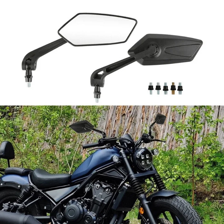 Motorcycle Bar End Mirrors – Universal 8/10mm Rearview for Yamaha Suzuki Kawasaki