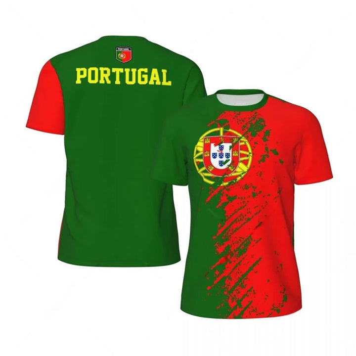 Men’s Portugal Football T-Shirt – 3D Print Summer Sports Tee