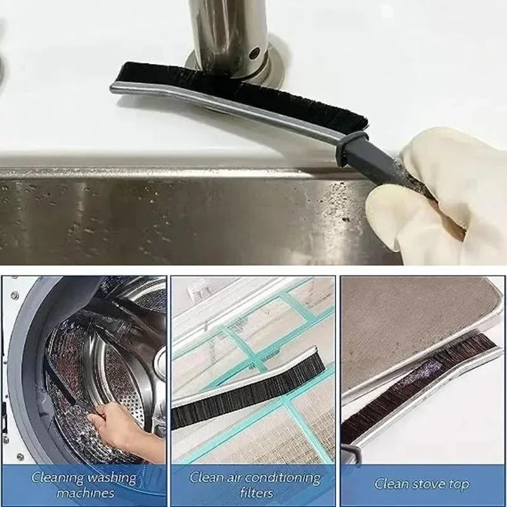 Hard-Bristle Crevice Brush – Grout Cleaner Scrub Tool for Deep Tile Joints