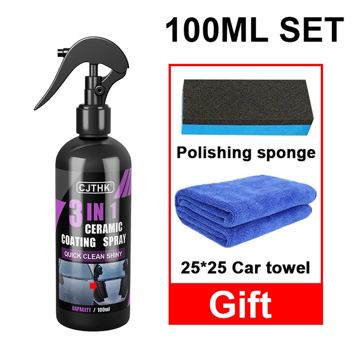3-in-1 Car Ceramic Nano Coating – Hydrophobic Paint Polish Protection Liquid