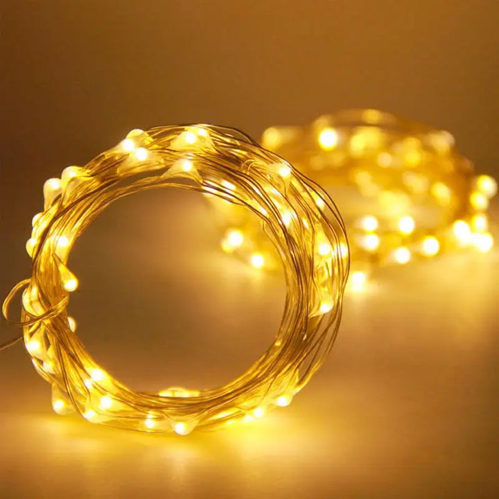 1–5M Copper Wire LED Fairy Lights – Warm String Lights for Christmas, Wedding & Party