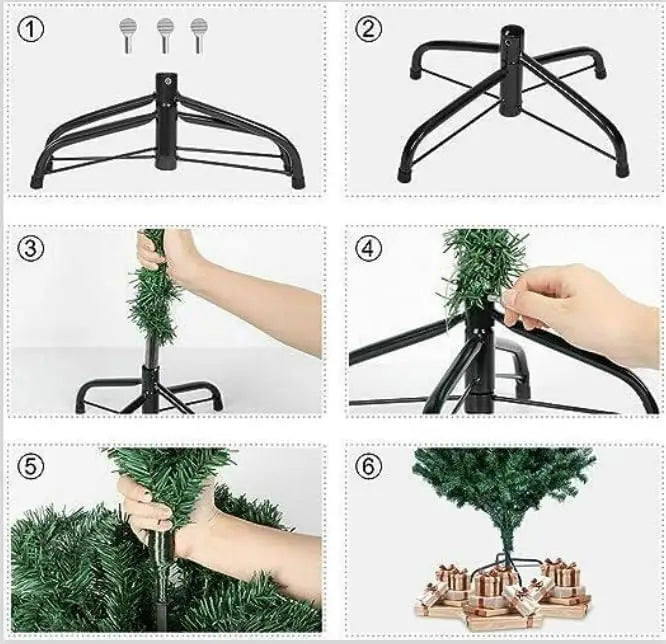 Shatchi 1.2m Artificial Christmas Tree – Green 230 Tips with Metal Stand