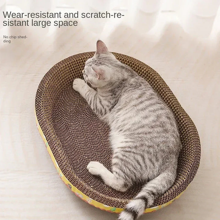 MagiDeal Cat Scratching Board Oval Corrugated Scratcher Pad Interactive Toys Grinding Claw Recycle Board Bowl Cat Scratcher Cardboard Furniture Protector, 40cmx28cmx8cm