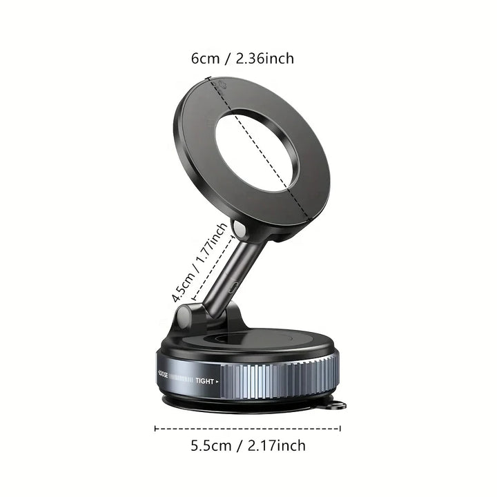 K007 Magnetic Car Phone Holder – Foldable 360° Adjustable Vacuum Mount