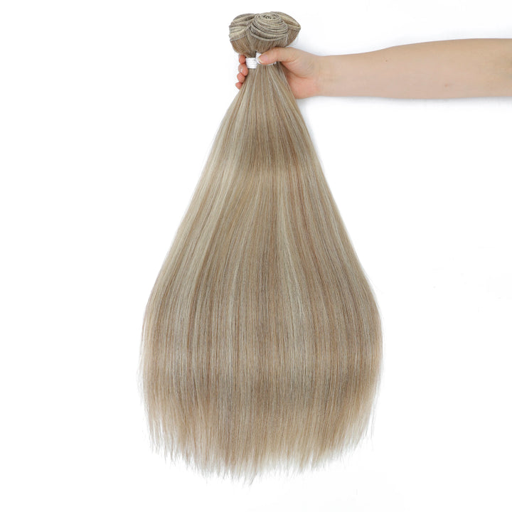 Blonde Straight Hair Bundles – Synthetic Yaki Weave Extensions Smooth Full Ends