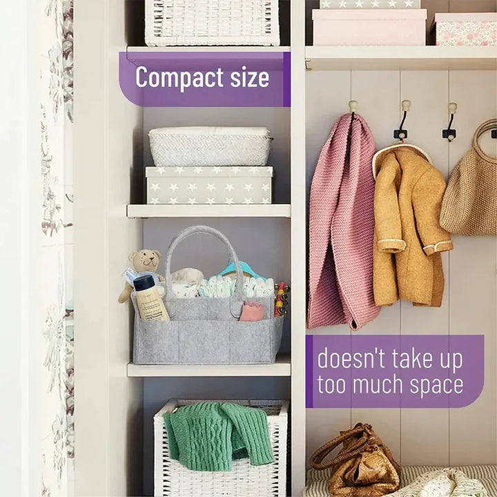 Baby Diaper Bag Organizer – Portable Nursery Storage Holder for Table & Car